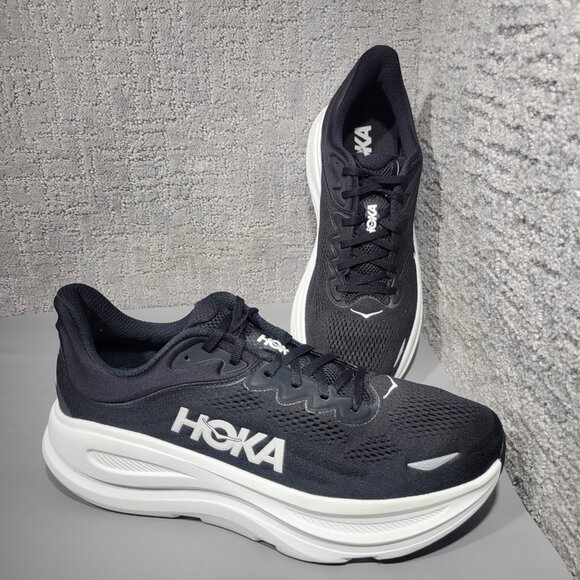 Hoka One One Bondi 9 Men's Size US 12D Black White Athletic Running Sneakers. - Picture 13 of 15